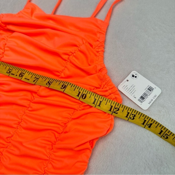 NWT Free People Movement Shirr Enough Tank in Neon Coral - Picture 15 of 16